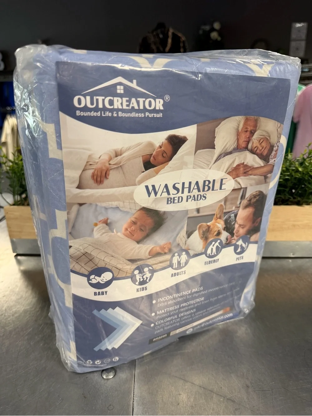 OUTCREATOR® Washable Bed Pads (2 Pack) NEW